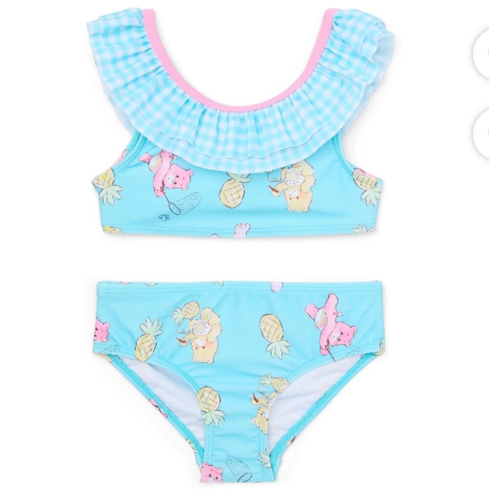 5T Character Care Bear Toddler Girl Ruffle Bikini Swimsuit 2-Piece